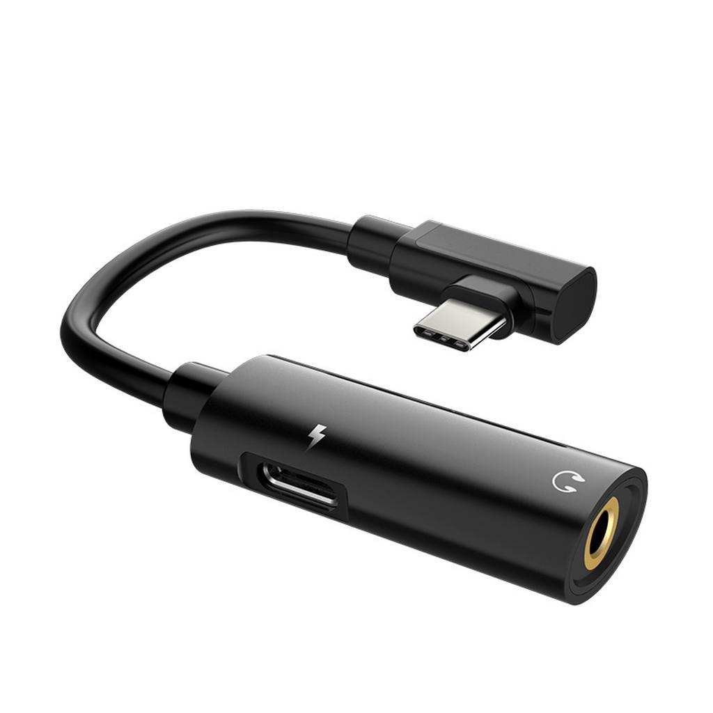 Αντάπτορας Hoco LS19 2 σε 1 USB-C σε USB-C Θηλυκό και 3.5mm Θηλυκό 1.5A Μαύρo | Αντάπτορες - shopin.gr