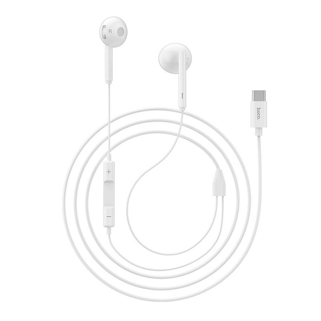 Hands Free Hoco L10 Earphones Stereo USB-C Συμβατά με Συσκευές USB-C Xiaomi Huawei Oppo Google Pixel  Άσπρο 1.2μ | Hands Free - shopin.gr