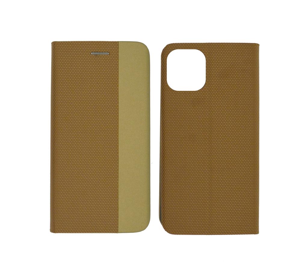 Θήκη Book Ancus Magnetic Canvas για Apple iPhone 11 Pro Max TPU Χρυσαφί | Θήκες - shopin.gr