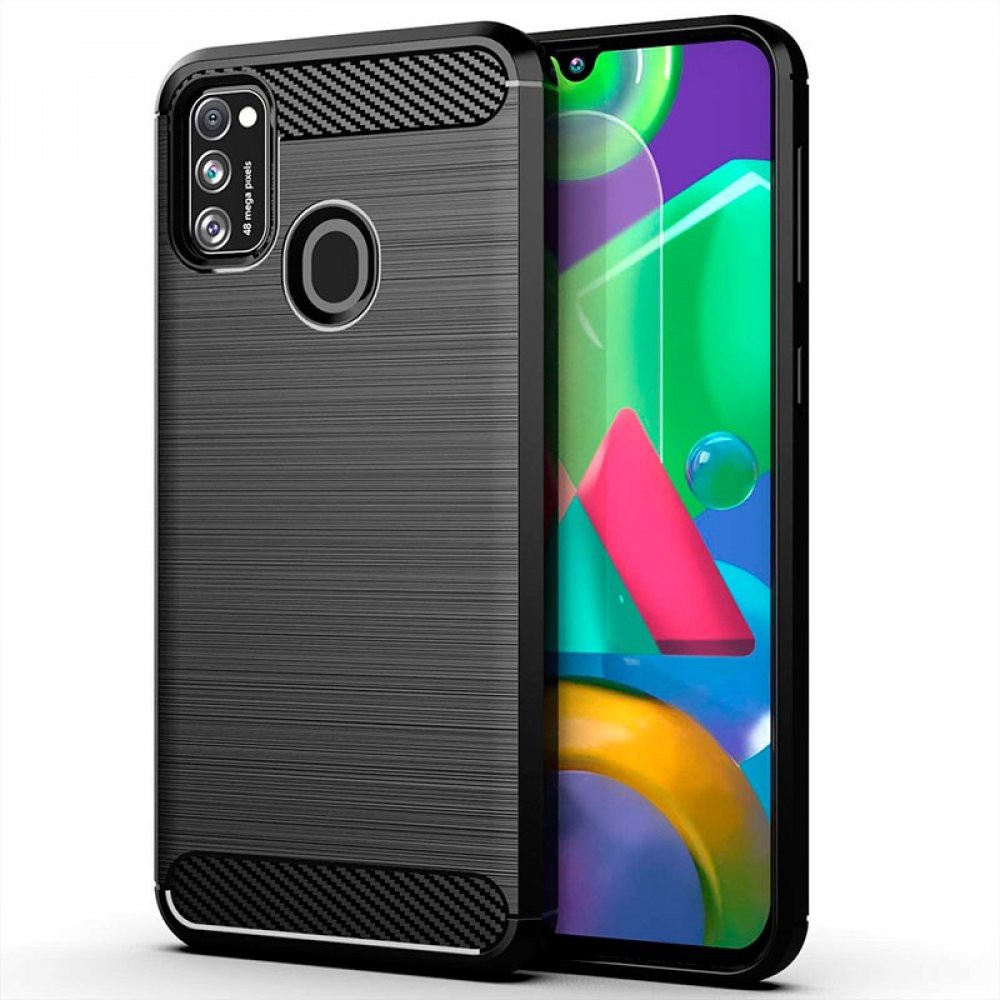 Θήκη TPU Ancus Carbon Series για Samsung M21 M215F M30s M307F M31 M315F Μαύρη | Θήκες - shopin.gr