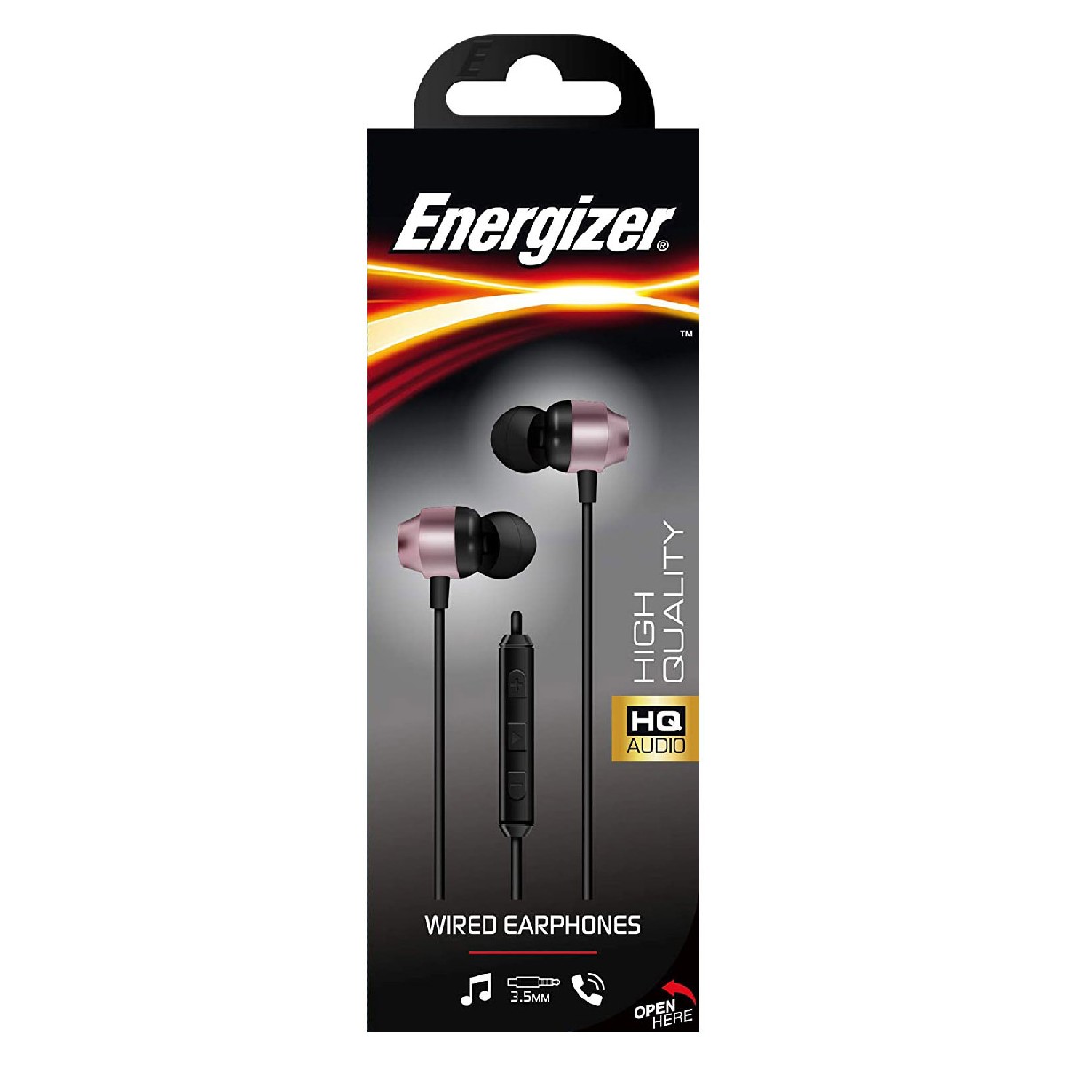 Hands Free Energizer CIA10 Metal Stereo 3.5mm Ροζ Χρυσό με Μικρόφωνο και Πλήκτρο Πολλαπλών Λειτουργιών 1.2m | Hands Free - shopin.gr