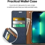 Θήκη Book Goospery Canvas Diary για Apple iPhone 13 Pro Μπλε - Καφέ | Θήκες - shopin.gr