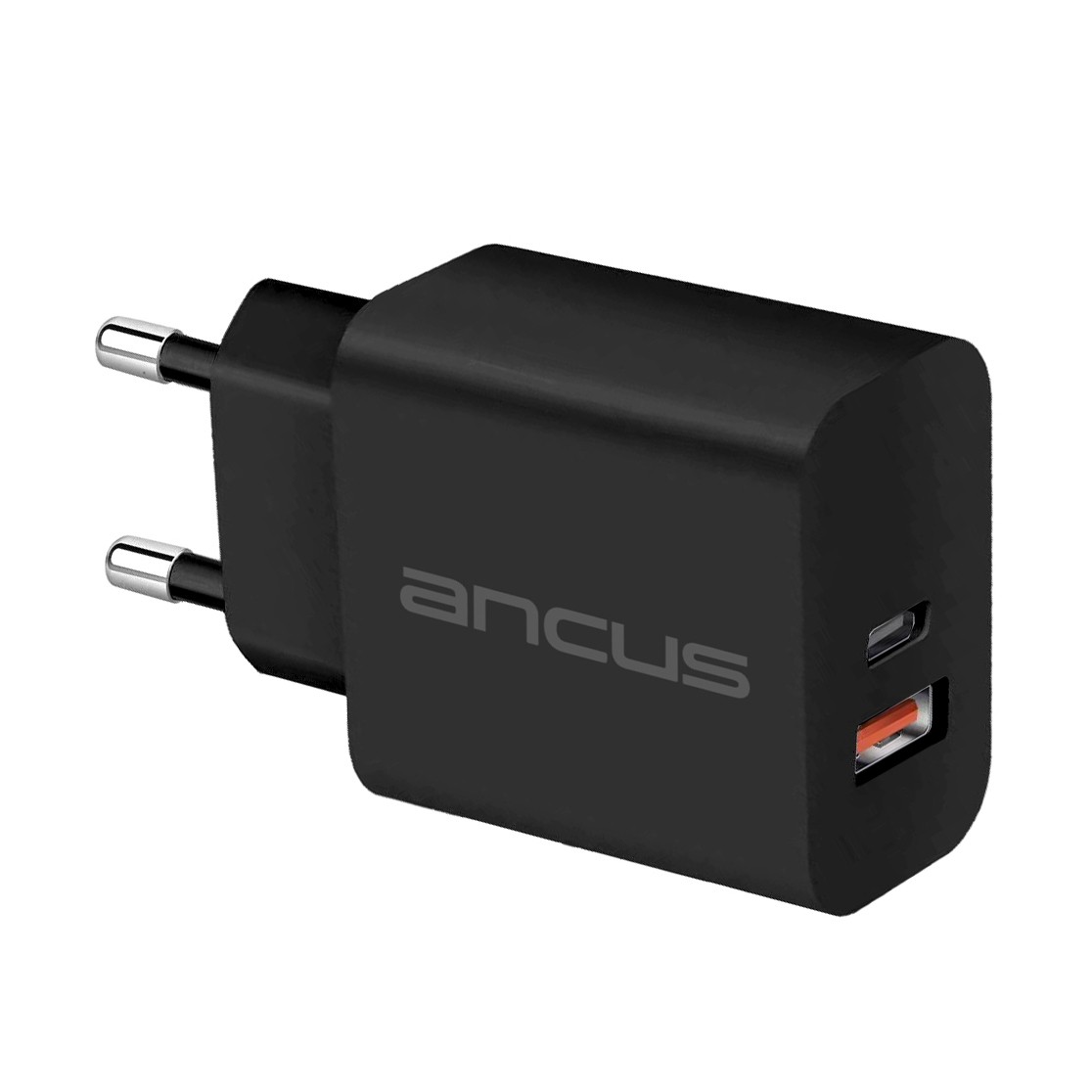 Φορτιστής Ταξιδίου Switching Ancus Supreme Series C70D Dual Fast Charge με USB/USB-C Έξοδο QC3.0 PD 30W Μαύρο | Φορτιστές - shopin.gr