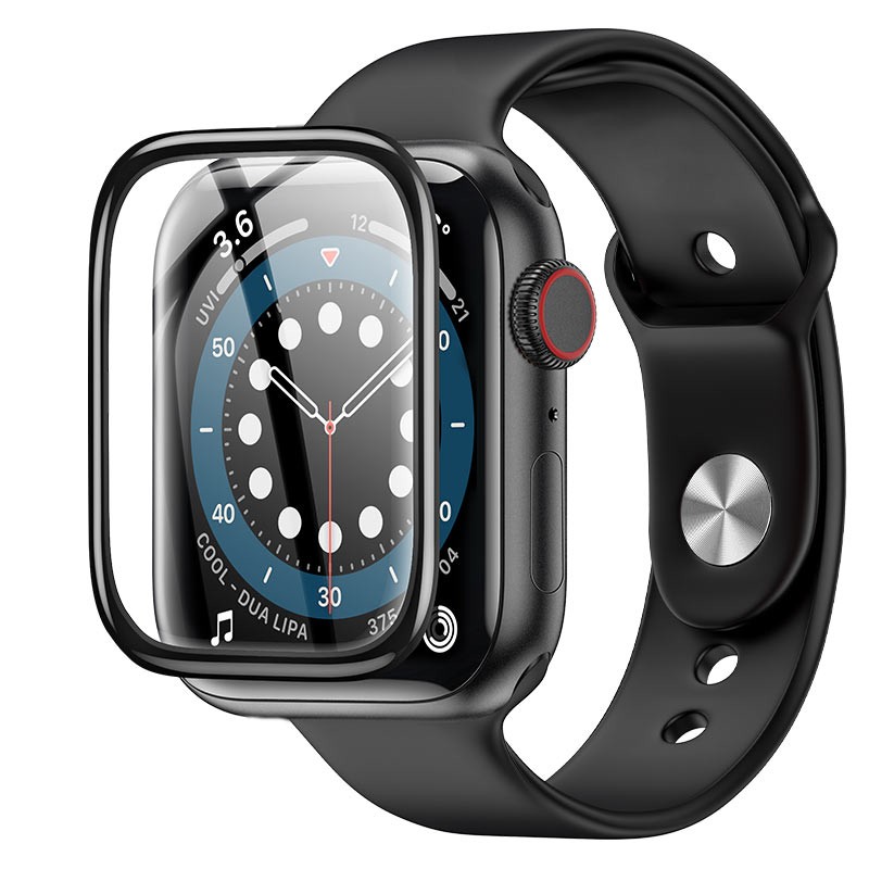 Tempered Glass Hoco A29 0.33mm 9H 3D Hot bending 40mm για iWatch Series4 5 6 SE Μαύρο | Προστασία Οθόνης - shopin.gr