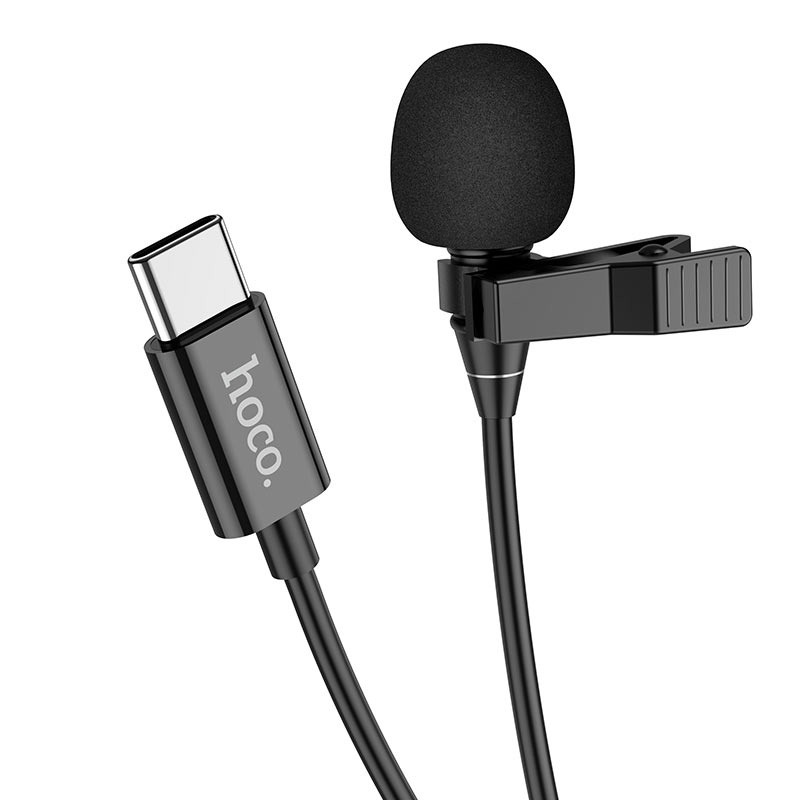 Μικρόφωνο Πέτου Hoco L14 Lavalier με Καλώδιο USB-C 2m | Μικρόφωνα - shopin.gr
