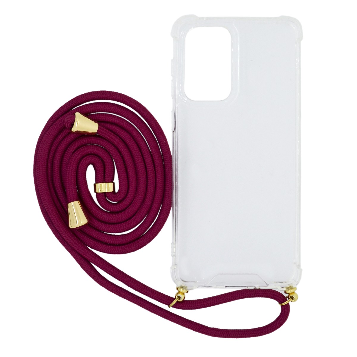 Θήκη Ancus Crossbody για Samsung SM-A336B Galaxy A33 5G Διάφανη με Κορδόνι Μπορντό | Θήκες - shopin.gr