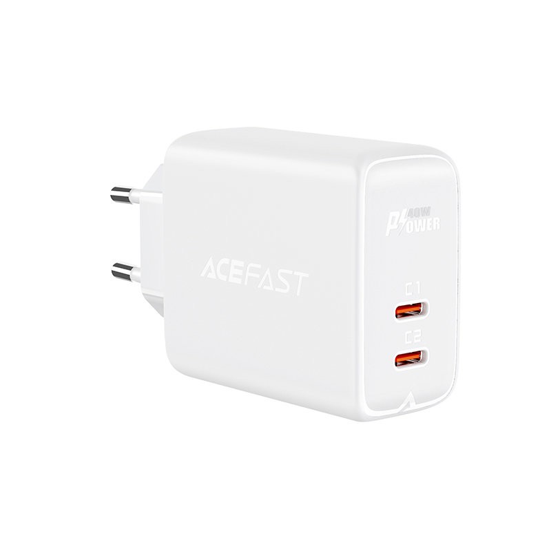 Φορτιστής Ταξιδίου Acefast A9 Fast Charging USB-C QC3.0 / QC2.0 PD40W Λευκός | Φορτιστές - shopin.gr