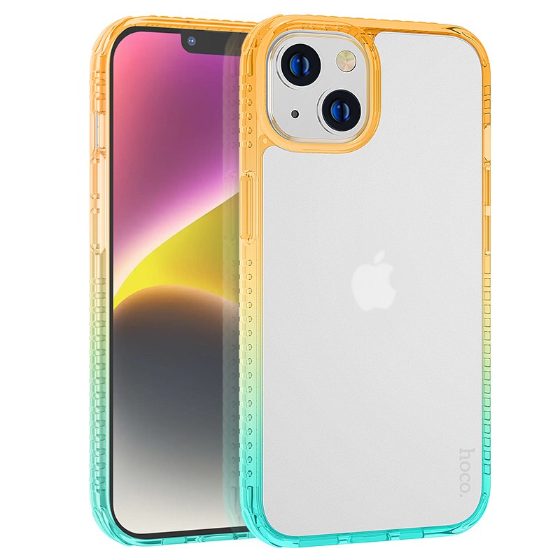 Θήκη Hoco Crystal Color Skin Feel για Apple iPhone 14 Plus Πορτοκαλί Πράσινη | Θήκες - shopin.gr