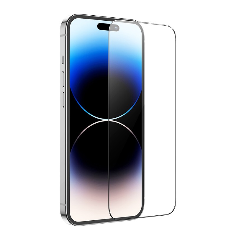 Tempered Glass Hoco G1 0.33mm Flash Attach Full Silk Screen HD για Apple iPhone 14 Pro Μαύρο | Προστασία Οθόνης - shopin.gr