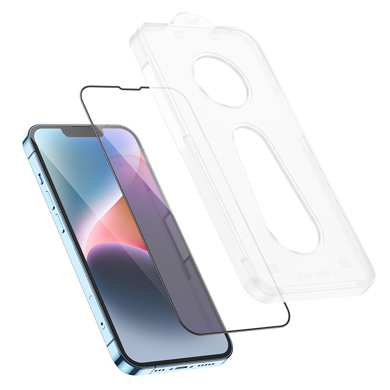 Tempered Glass Hoco A33 9Η Full Screen Protection 0.33mm Apple iPhone 14 Plus 13 Pro Max με Οδηγό Εύκολης Τοποθέτησης | Προστασία Οθόνης - shopin.gr