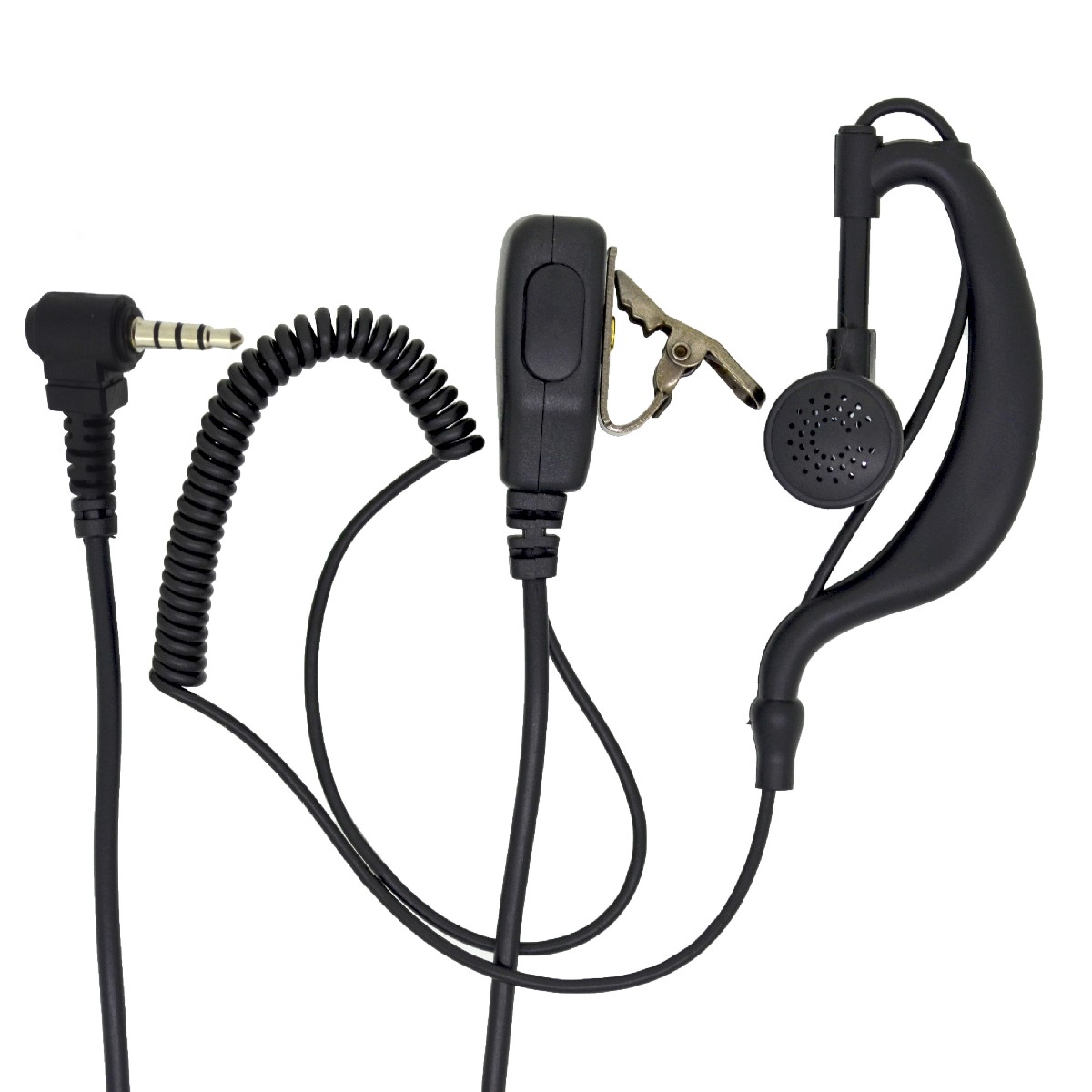 Hands Free Mono Ancus HiConnect 3.5mm με πλήκτρο απάντησης και καλώδιο σπιράλ για Walkie Talkie Μαύρο Bulk | Walkie Talkie Hands Free - shopin.gr