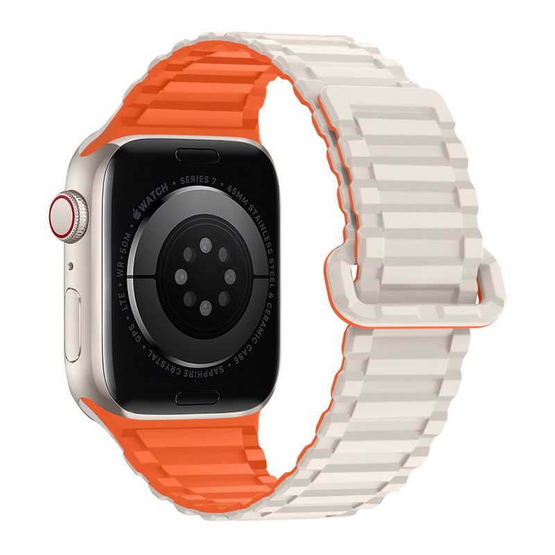 Watchband Hoco WA06 Flexible Military Pattern 42/44/45/49mm για Apple Watch 1/2/3/4/5/6/7/8/SE/Ultra Starlight Orange Silicon Band | Αξεσουάρ Wearables - shopin.gr
