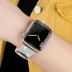 Watchband Hoco WA11 Diamond series 42/44/45/49mm για Apple Watch 1/2/3/4/5/6/7/8/SE/Ultra Λευκό Ασημί Silicone Band | Αξεσουάρ Wearables - shopin.gr