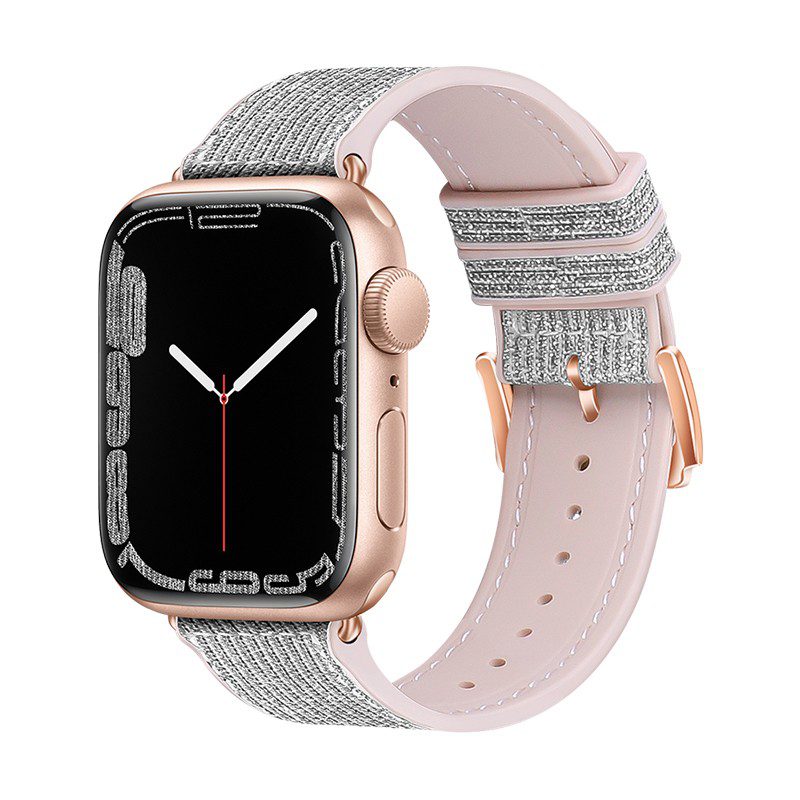 Watchband Hoco WA11 Diamond series 42/44/45/49mm για Apple Watch 1/2/3/4/5/6/7/8/SE/Ultra Λευκό Ασημί Silicone Band | Αξεσουάρ Wearables - shopin.gr
