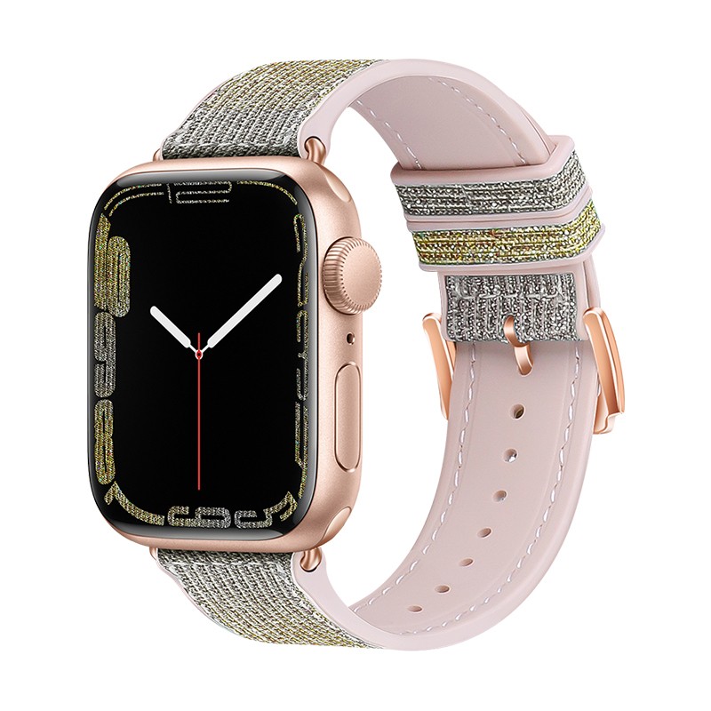Watchband Hoco WA11 Diamond series 42/44/45/49mm για Apple Watch 1/2/3/4/5/6/7/8/SE/Ultra Silver Yellow Silicone Band | Αξεσουάρ Wearables - shopin.gr