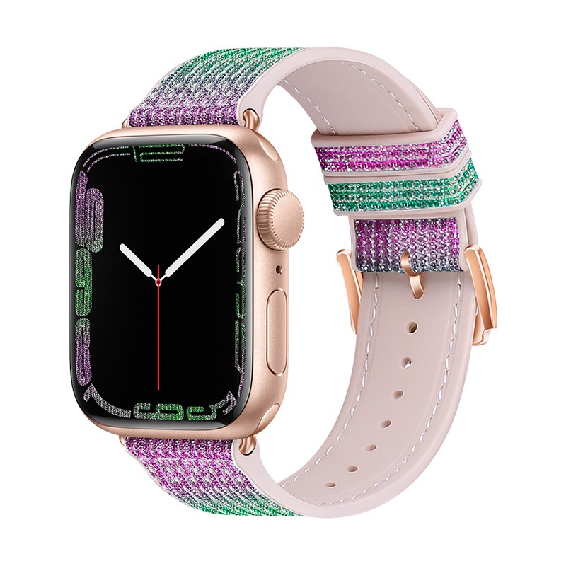 Watchband Hoco WA11 Diamond series 42/44/45/49mm για Apple Watch 1/2/3/4/5/6/7/8/SE/Ultra Μωβ Πράσινο Silicone Band | Αξεσουάρ Wearables - shopin.gr