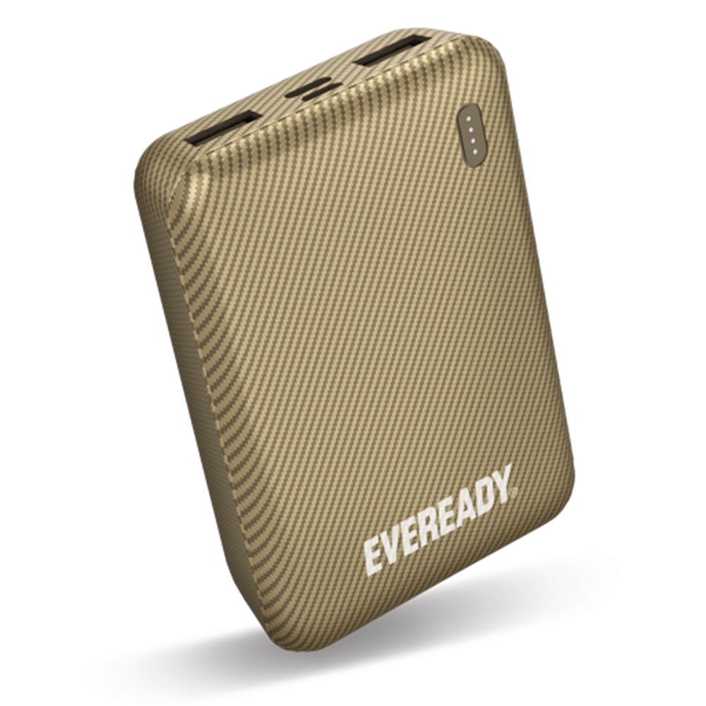 Power Bank Energizer Eveready Mini 10000mAh 2.1A με 2x USB 2.0 και LED Ένδειξη Μπαταρίας Χρυσαφί | Power Bank - shopin.gr