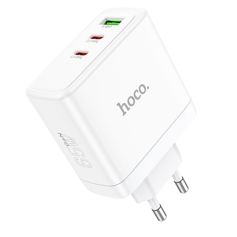 Φορτιστής Ταξιδίου Hoco N30 Glory Fast Charging PD65W QC3.0 2 x USB-C και 1 x USB 5V/3A Λευκός GaN Tech | Φορτιστές - shopin.gr