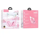 Wireless Ακουστικά Stereo Hoco W42 Cat Ears 400mAh Micro SD και AUX Cherry Blossom | Bluetooth - shopin.gr