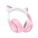 Wireless Ακουστικά Stereo Hoco W42 Cat Ears 400mAh Micro SD και AUX Cherry Blossom | Bluetooth - shopin.gr