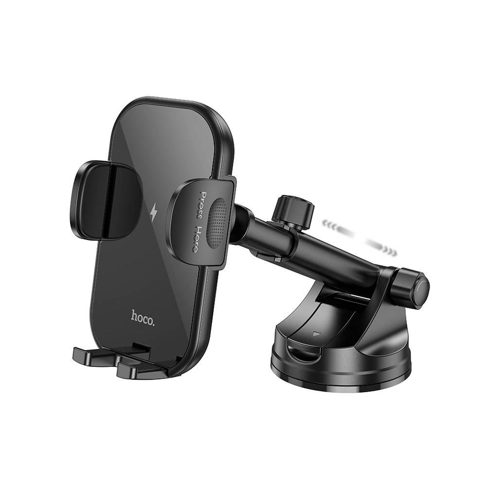 Βάση Στήριξης Αυτοκινήτου Hoco HW5 Journey Μαύρο με Wireless Fast Charger έως 15W και Επεκτεινόμενο Βραχίονα Μαύρη 4.5"-7" | Βάσεις Στήριξης - shopin.gr