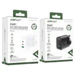 Φορτιστής Ταξιδίου Acefast A44 Fast Charging 2xUSB-C PD65W USB-A GaN Μαύρος με UK Plug | Φορτιστές - shopin.gr