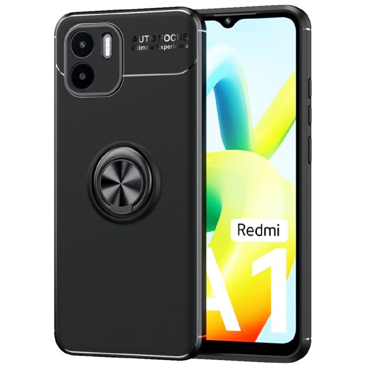 Θήκη Ancus AutoFocus Shock Proof με Ring Holder για Xiaomi Redmi A1 A2 TPU Μαύρη | Θήκες - shopin.gr