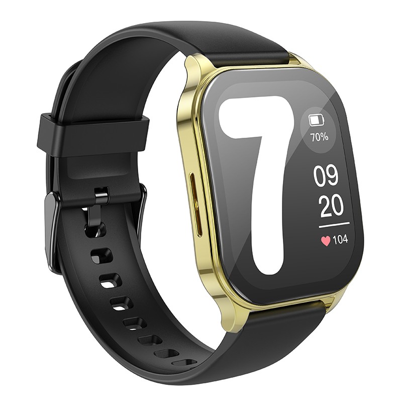 Smartwatch Hoco Y19 IP68 AMOLED Οθόνη 1.96" 300mAh V5.2 με Δυνατότητα Κλήσεων Χρυσαφί | Smartwatches - shopin.gr
