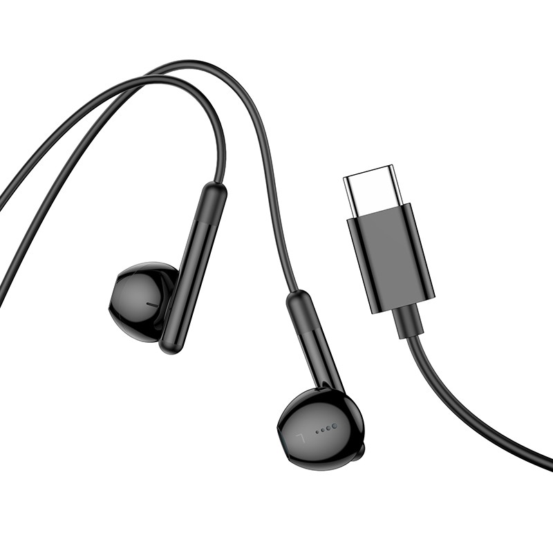 Hands Free Hoco M93 Earphones Stereo USB-C Συμβατά με Όλες τις Συσκευές USB-C Μαύρο 1.2m | Hands Free - shopin.gr