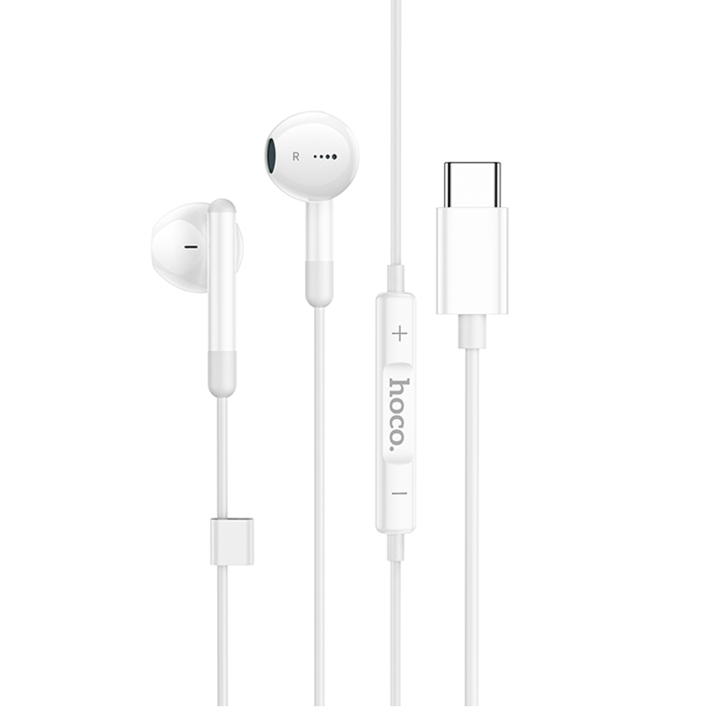Hands Free Hoco M93 Earphones Stereo USB-C Συμβατά με Όλες τις Συσκευές USB-C Άσπρο 1.2μ | Hands Free - shopin.gr