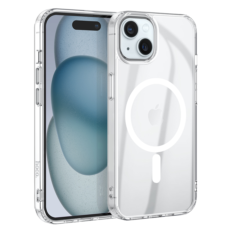 Θήκη Hoco Magnetic Series Airbag Anti-Fall Protective για Apple iPhone 15 Pro Διάφανη | Θήκες - shopin.gr
