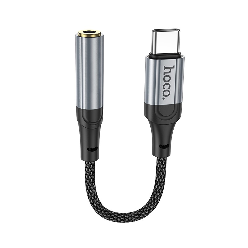 Αντάπτορας Hoco LS36 Fresh USB-C to 3.5mm Hi-Fi Braided 12cm Μαύρο | Αντάπτορες - shopin.gr