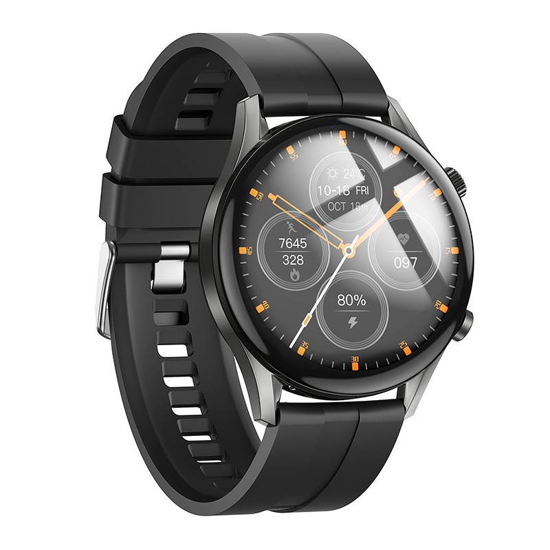 Smartwatch Hoco Y7 Pro 1.39" Bluetooth v5.0 240mAh IP67 με Δυνατότητα Κλήσεων Silicon Band Metal Grey | Smartwatches - shopin.gr
