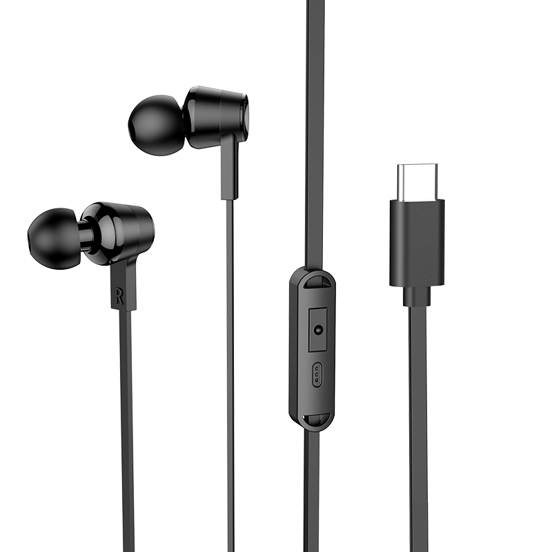 Hands Free Hoco M86 Oceanic Universal Earphones Deep Bass Stereo Συμβατά με Όλες τις Συσκευές USB-C Μαύρο 1.2m | Hands Free - shopin.gr
