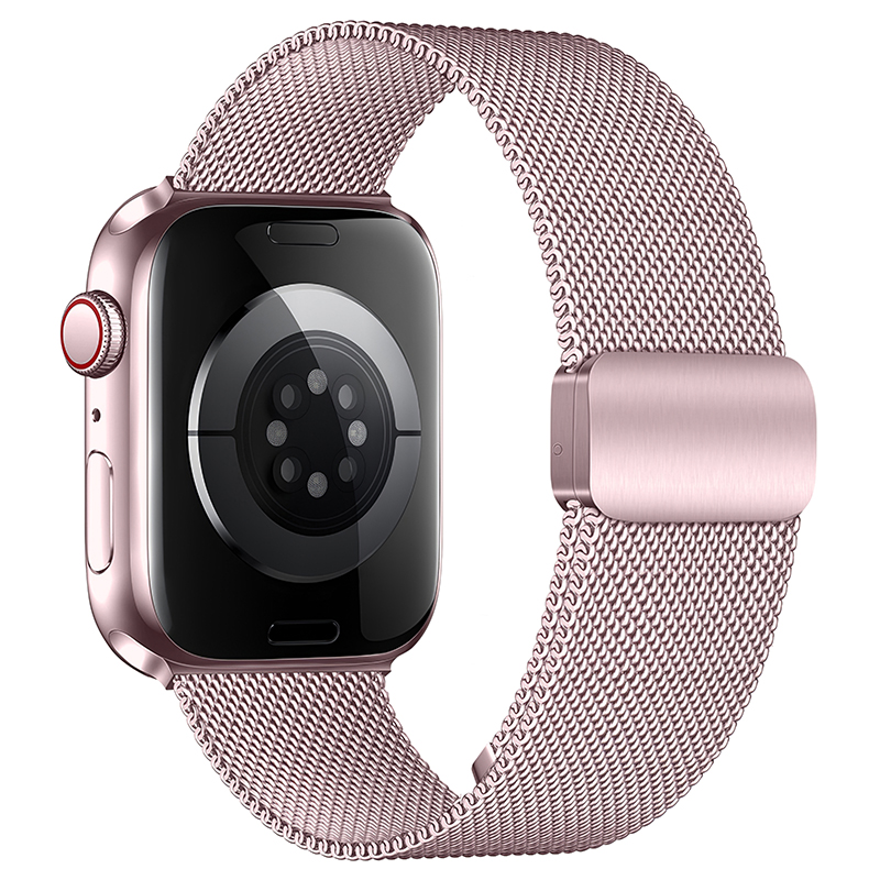 Watchband Hoco WA26 42/44/45/49mm Stainless Steel + Strong Magnetic για Apple Watch series 1/2/3/4/5/6/7/8/9/SE/SE2/Ultra/Ultra2 Rose Pink | Αξεσουάρ Wearables - shopin.gr