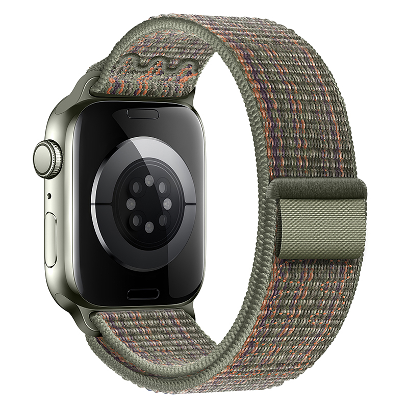 Watchband Hoco WA25 38/40/41mm Nylon Strap για Apple Watch series 1/2/3/4/5/6/7/8/9/SE/SE2 Dark Green and Orange | Αξεσουάρ Wearables - shopin.gr