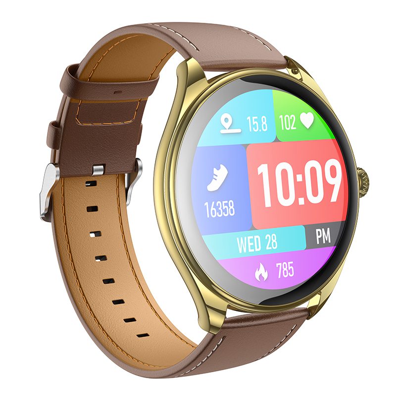 Smartwatch Hoco Y22 IP67 AMOLED Οθόνη 1.43" 200mAh  με Δυνατότητα Κλήσεων Χρυσό Σαμπανιζέ | Smartwatches - shopin.gr