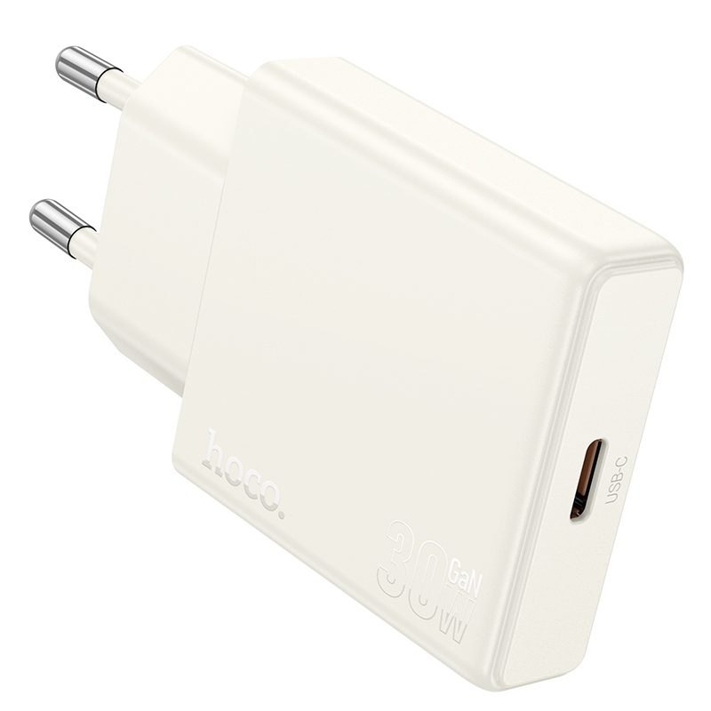 Φορτιστής Ταξιδίου Hoco N44 Biscuit Ultra Thin USB-C PD30W Fast Charge Moonlight White | Φορτιστές - shopin.gr