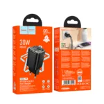 Φορτιστής Ταξιδίου Small Size Hoco N53 Monsoon PD30W QC3.0A GaN με 2 Εξόδους Φόρτισης 1xUSB-A και 1xUSB-C Μαύρος | Φορτιστές - shopin.gr