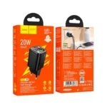 Φορτιστής Ταξιδίου Small Body Hoco N52 Monsoon με 2 Εξόδους Φόρτισης 1xUSB QC3.0A και 1xUSB-C PD20W GaN Tech Μαύρος | Φορτιστές - shopin.gr