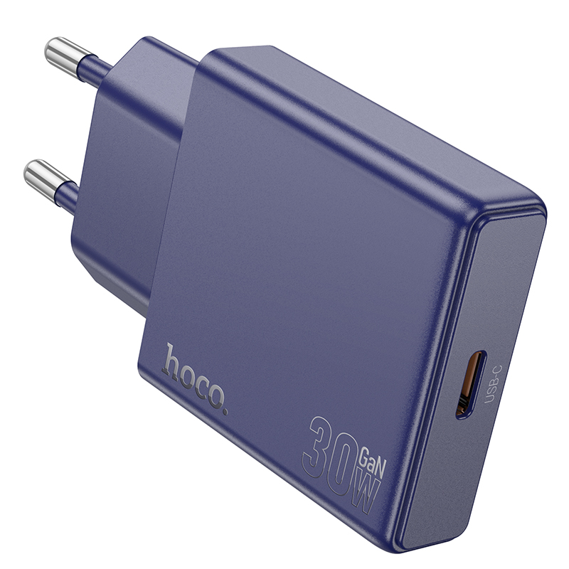 Φορτιστής Ταξιδίου Hoco N44 Biscuit Ultra Thin USB-C PD30W QC3.0A Fast Charge GaN Tech Titanium Blue | Φορτιστές - shopin.gr