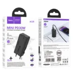 Φορτιστής Ταξιδίου Hoco AC25 Universal Converter US/EU/AU/ UK USB-C PD30W GaN Μαύρος | Φορτιστές - shopin.gr