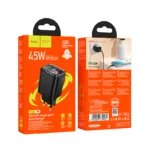 Φορτιστής Ταξιδίου Small Body Hoco N54 Monsoon USB-C PD45W Μαύρος | Φορτιστές - shopin.gr