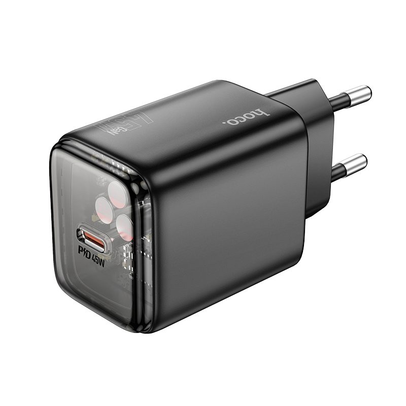 Φορτιστής Ταξιδίου Small Body Hoco N54 Monsoon USB-C PD45W Μαύρος | Φορτιστές - shopin.gr