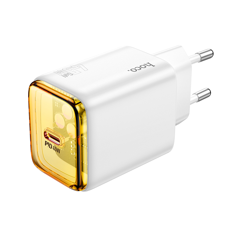 Φορτιστής Ταξιδίου Small Body Hoco N54 Monsoon GaN USB-C PD45W  Λευκός | Φορτιστές - shopin.gr