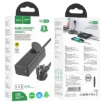 Επιτραπέζιος Φορτιστής Hoco NS4 Sharp με Προέκταση Πρίζας και 3 Εξόδους Φόρτισης 2xUSB-C 65W και 1xUSB-A 30W Μαύρος | Φορτιστές - shopin.gr