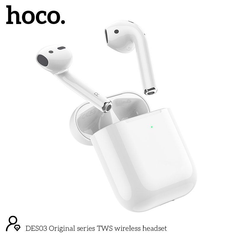 Wireless Hands Free Hoco. DES03 TWS V5.0  350mAh και 3h Ώρες Λειτουργίας Λευκά | Bluetooth - shopin.gr