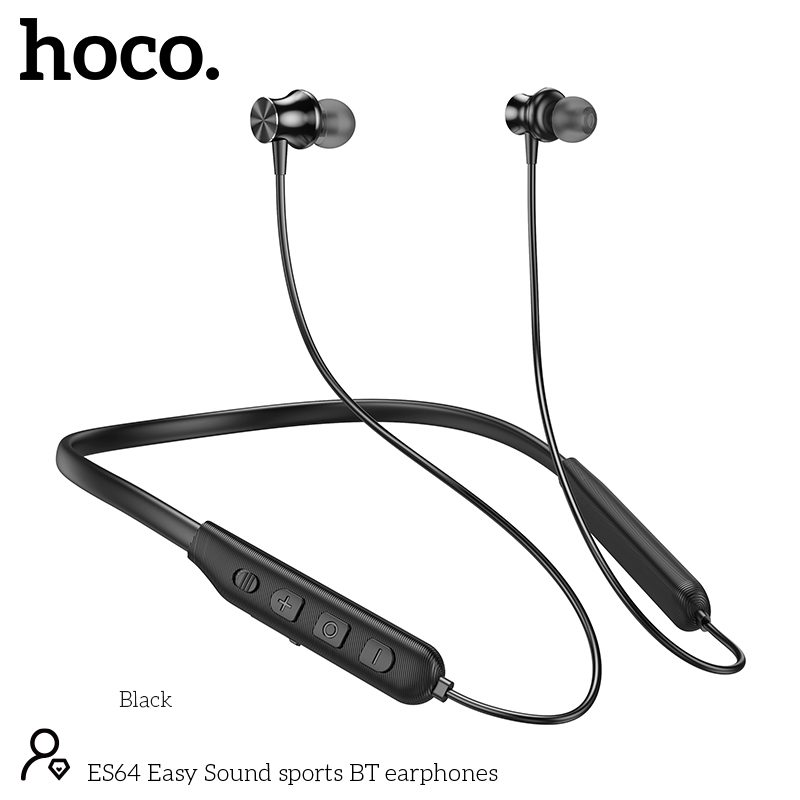 Wireless Earphones Hands Free Hoco. ES64 Ultra Magnetic Hi-Fi 5.3 200mAh 50hr Διάρκεια Μαύρο | Bluetooth - shopin.gr
