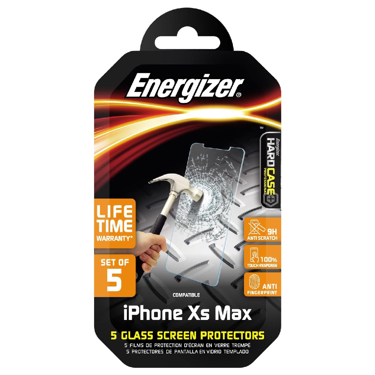 Tempered Glass Energizer Hard Case Professional 9H Anti Fingerprint  για Apple iPhone Xs Max 11 Pro Max 5τεμ. | Προστασία Οθόνης - shopin.gr