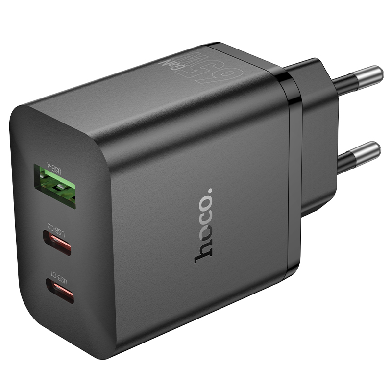 Φορτιστής Ταξιδίου Hoco N51 Scenery GaN 65W με 2xUSB-C και 1xUSB-A  Μαύρος | Φορτιστές - shopin.gr
